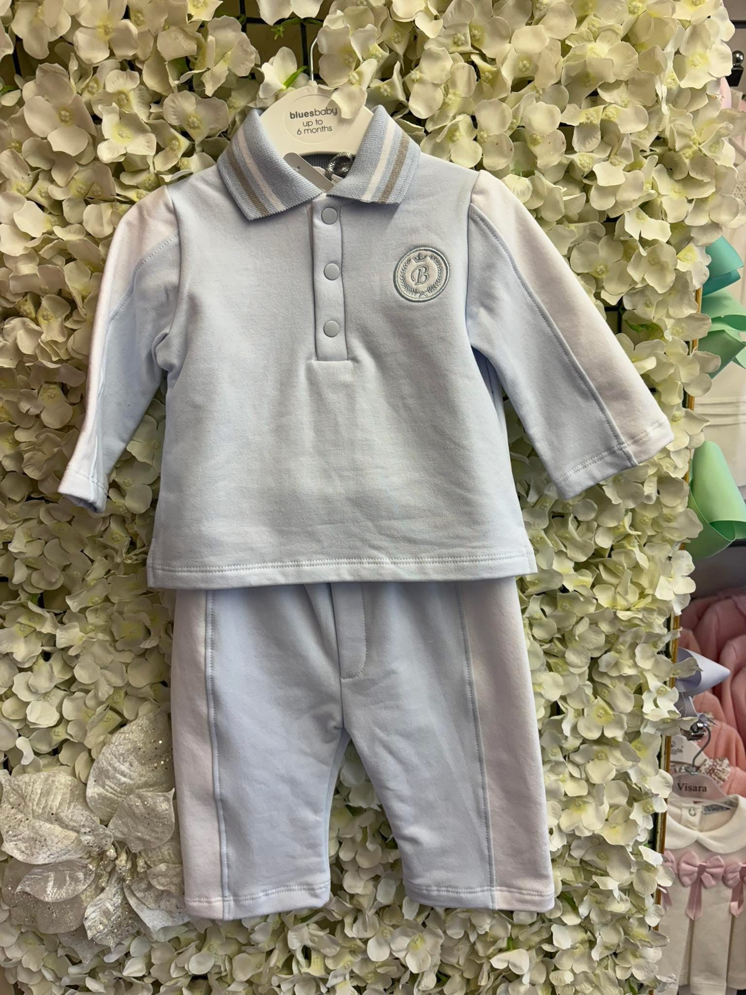 Blues Baby boys pale blue tracksuit