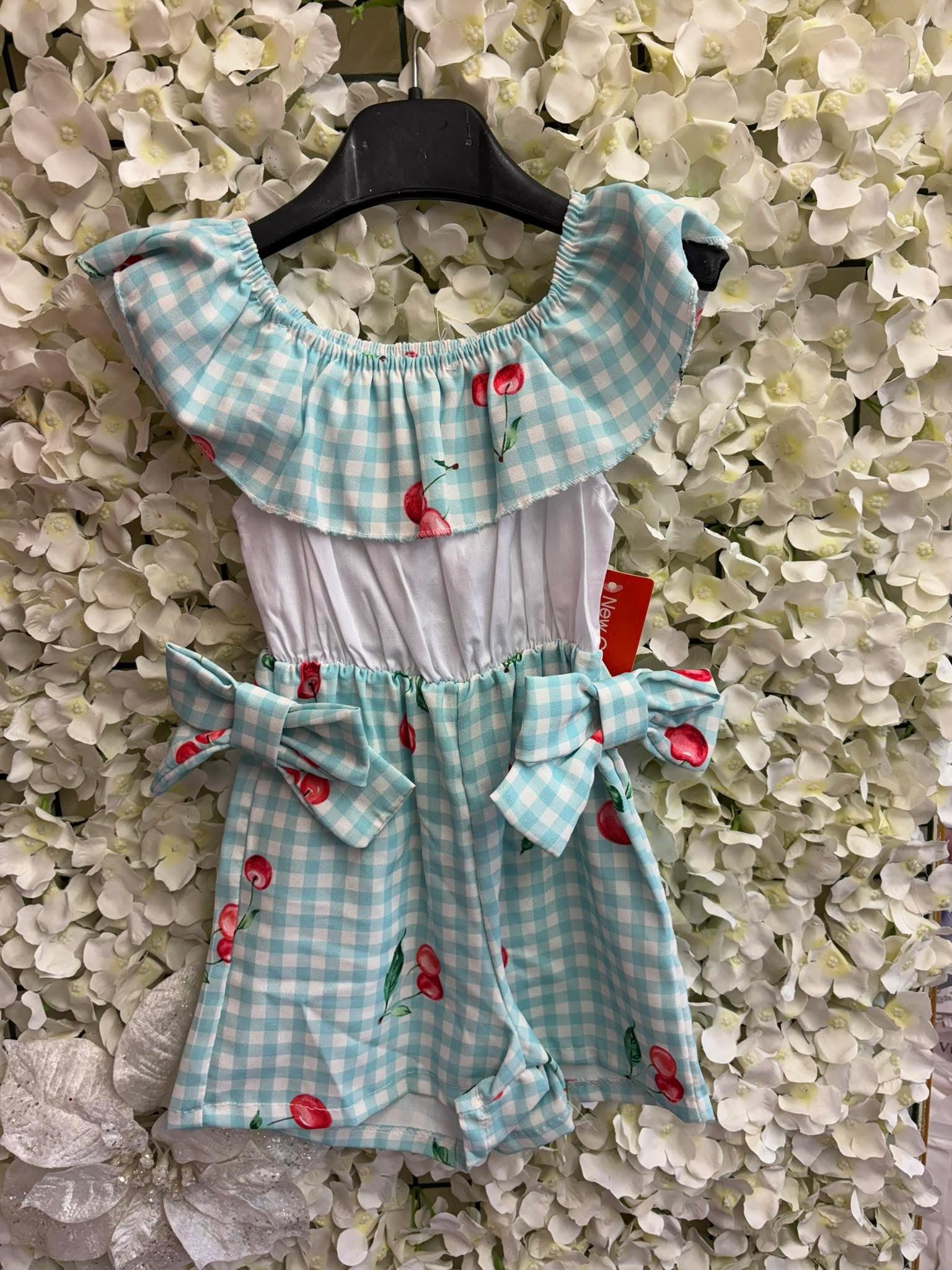 Girls cherry summer playsuit