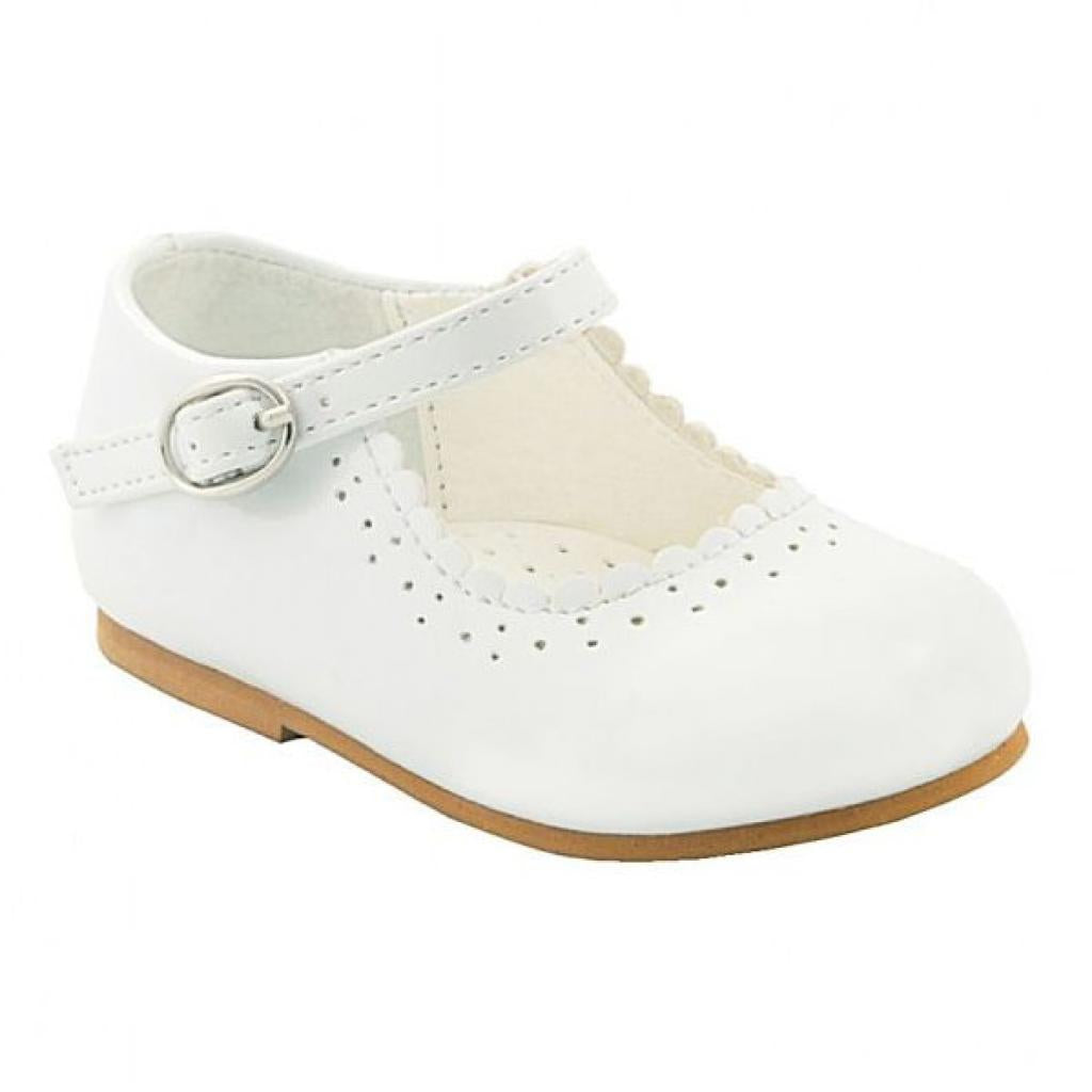 Sevva white patent girls shoes