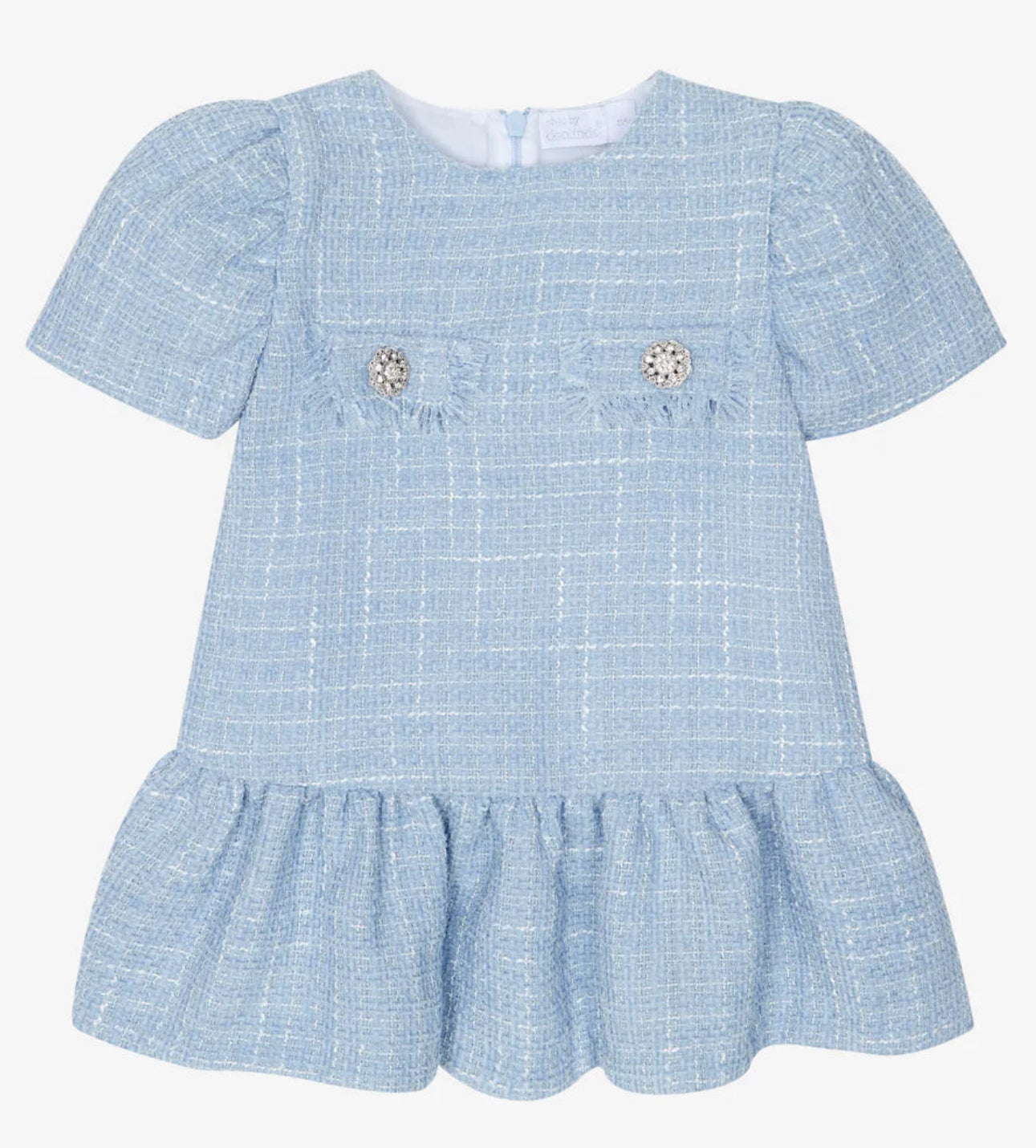 Chic By Deolinda drop waist blue tweed dress