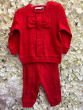 Visara red bow & frill tracksuit