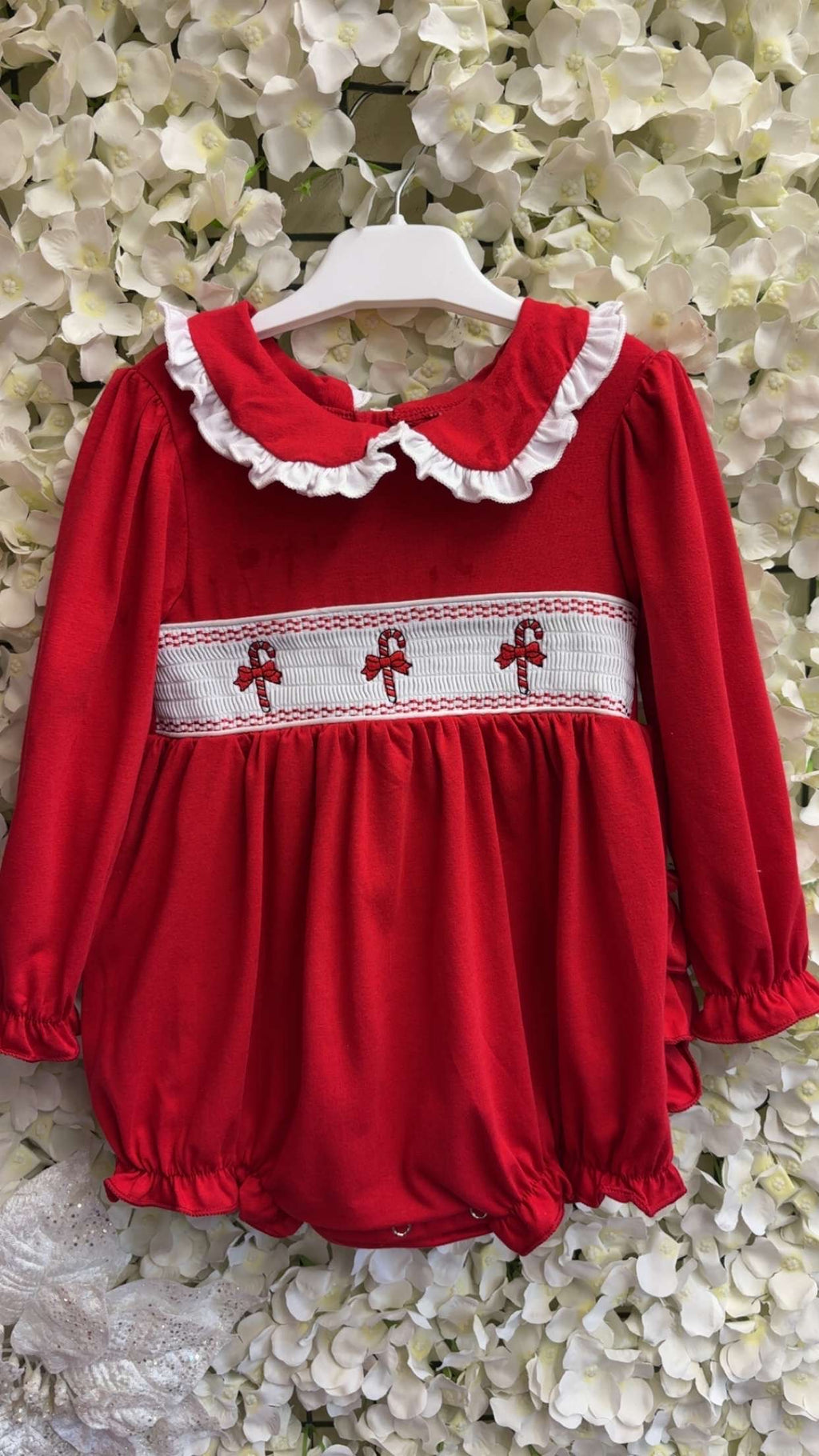 girls Christmas candy cane rompers