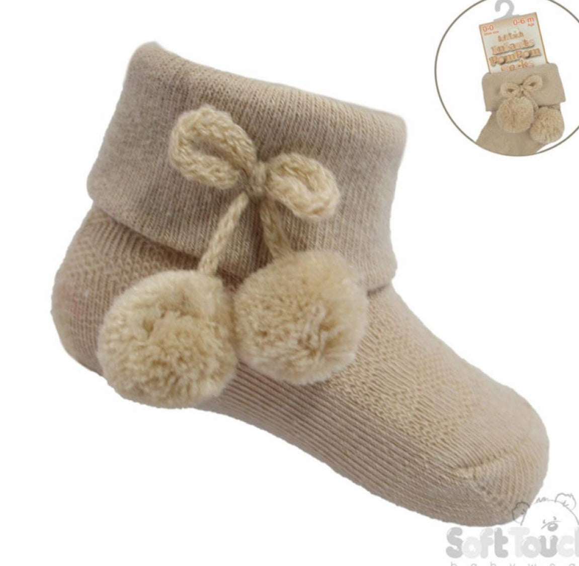 Soft touch baby Pom Pom ankle socks