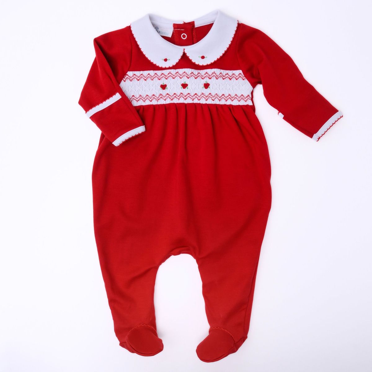 Magnolia baby red smocked girls babygrow