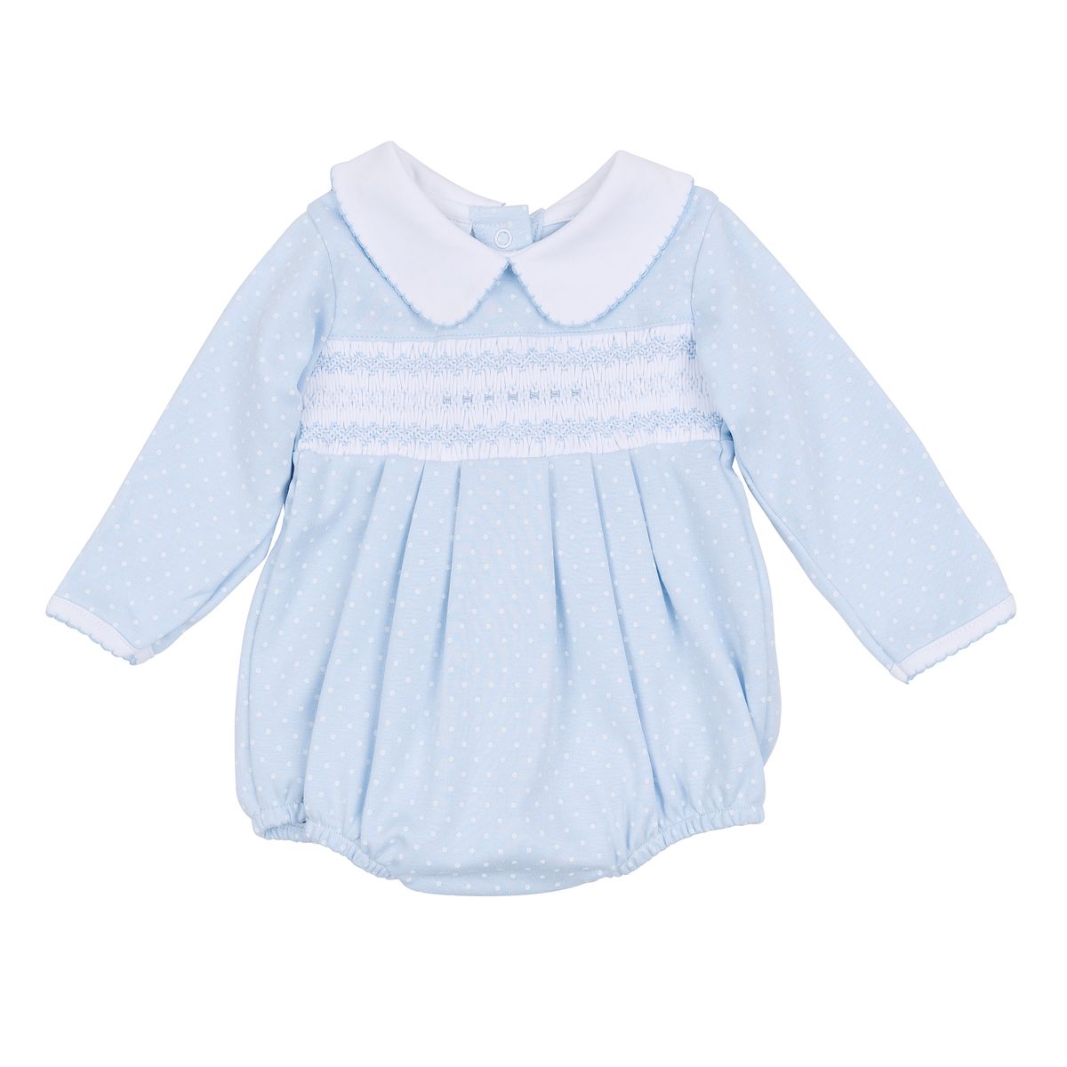 Magnolia Baby blue smocked romper