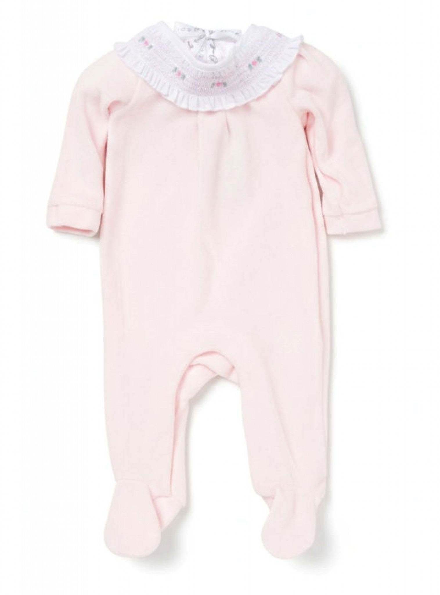 Rockabye baby pink.smocked collar babygrow