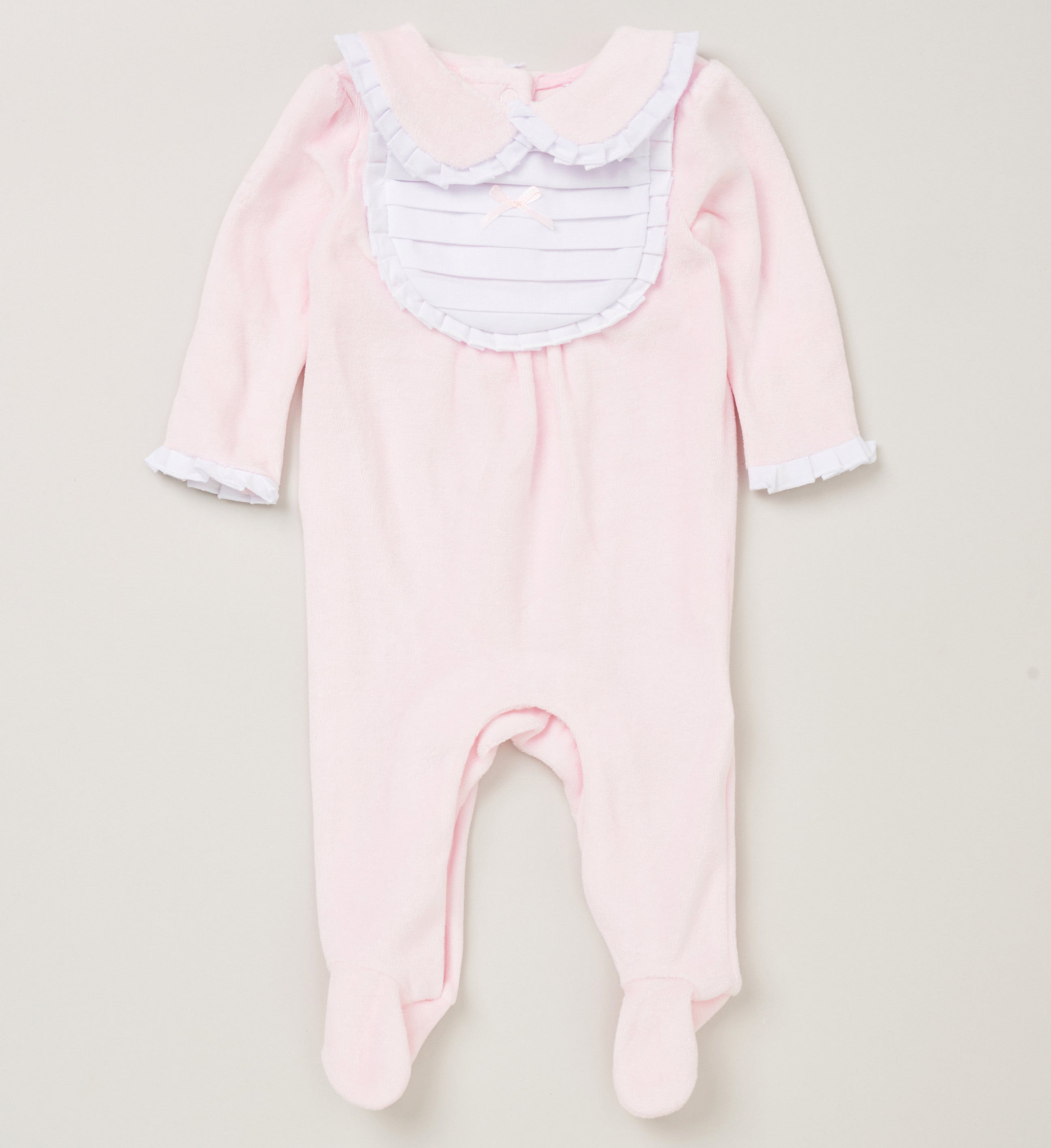 Rockabye baby bibbed velour babygrow