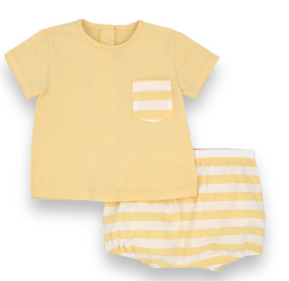 Rapife baby boys yellow striped shorts set 4614524