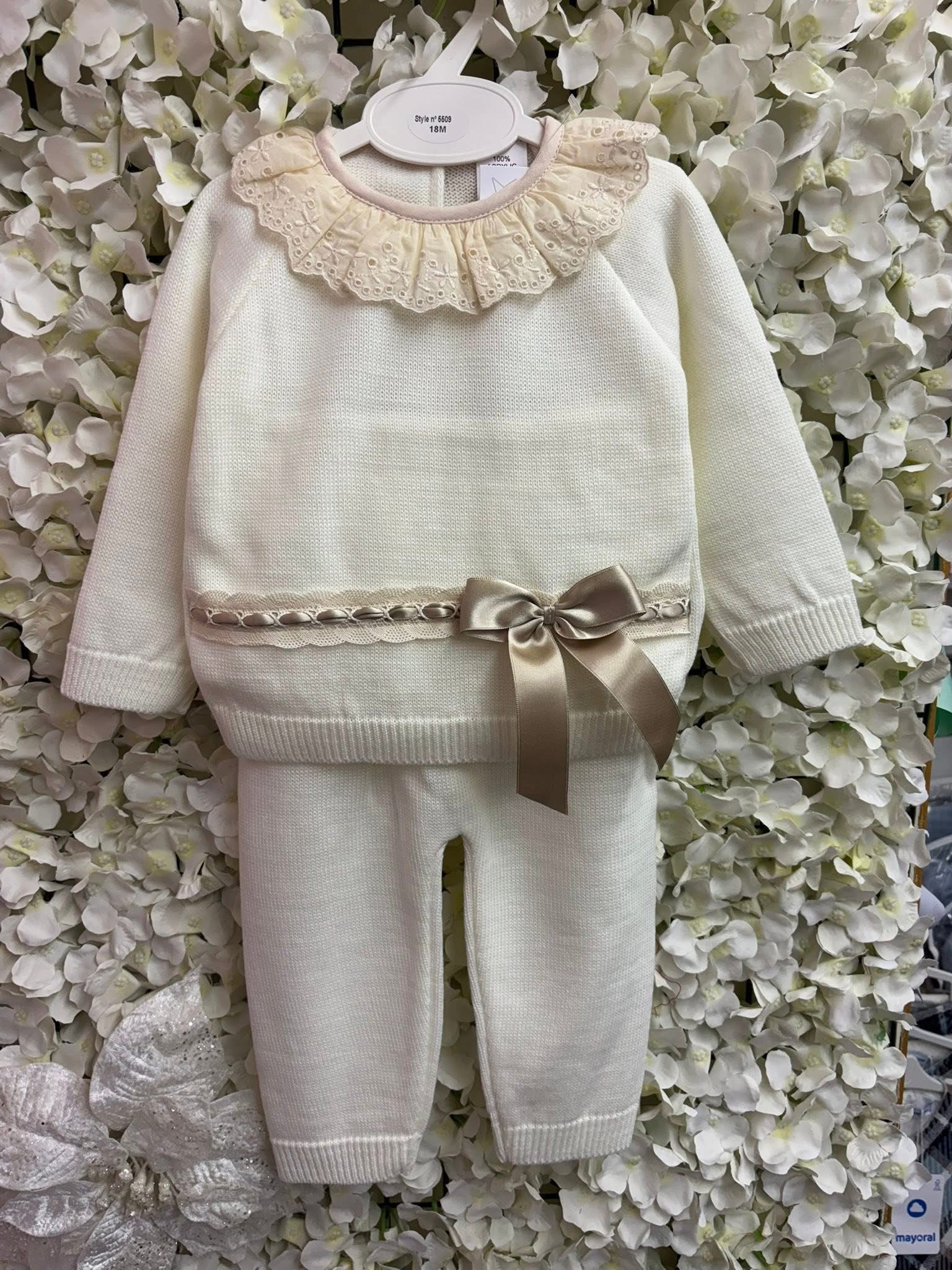 Little stars ivory knitted girls set
