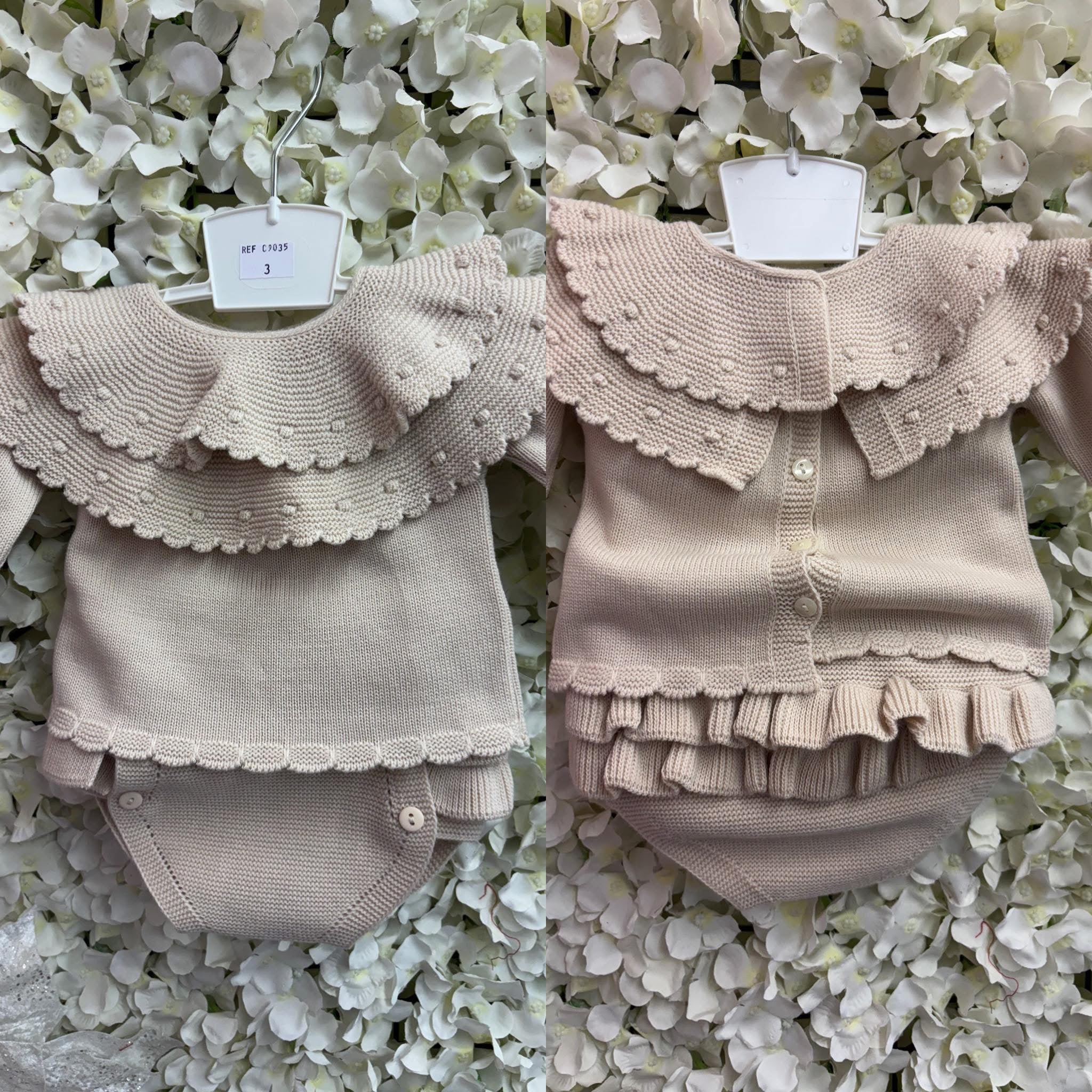 Little stars beige baby girls jam pants set