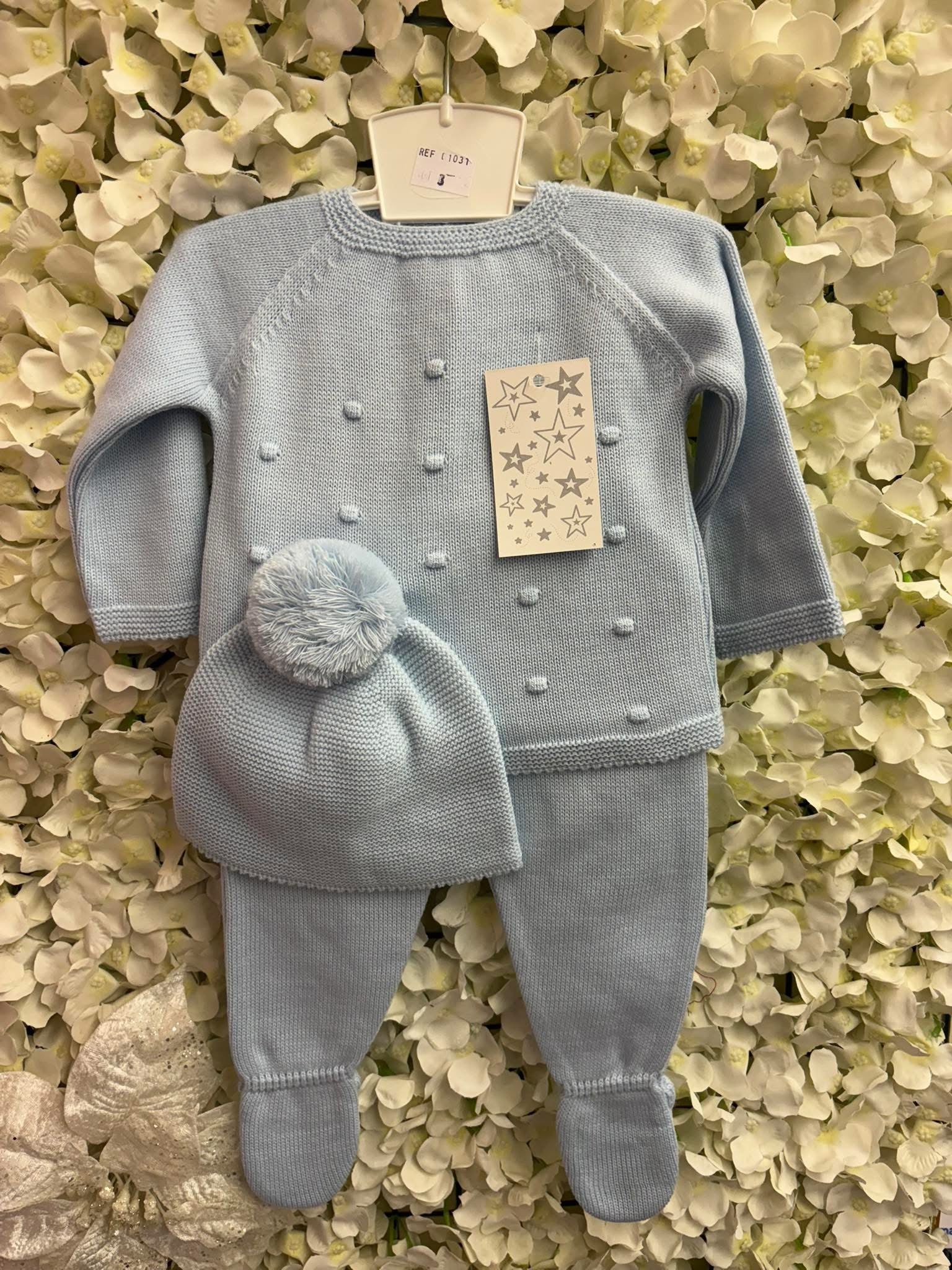 Little stars baby boys 3 piece knitted set