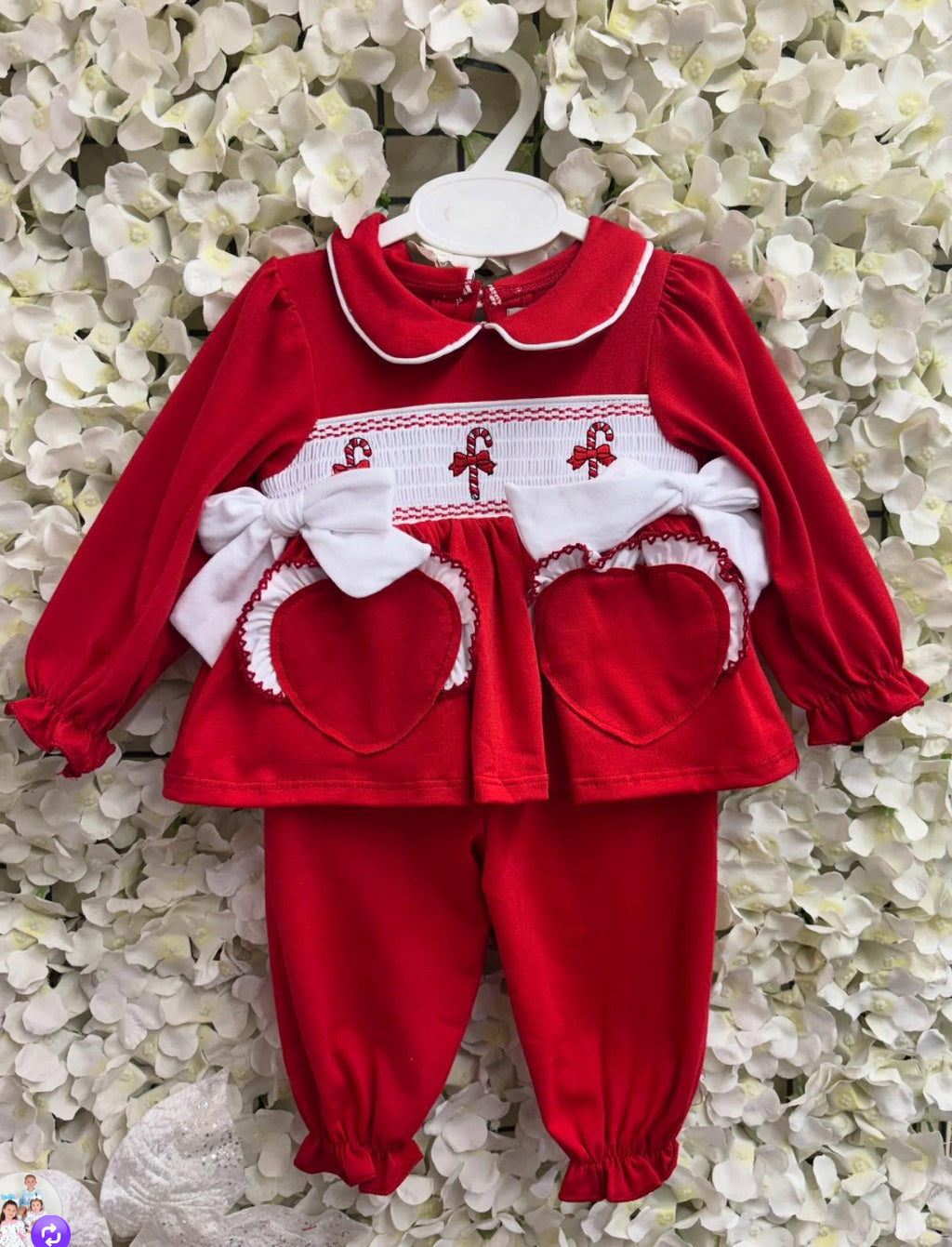 girls candy cane Christmas pyjamas