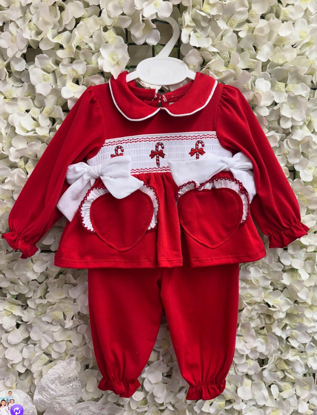 girls candy cane Christmas pyjamas