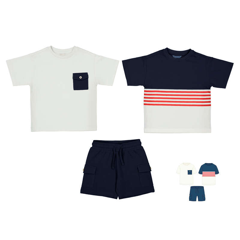 Mayoral 3 piece navy shorts set 3.601