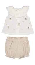 Mayoral beige teddy shorts set 1.642