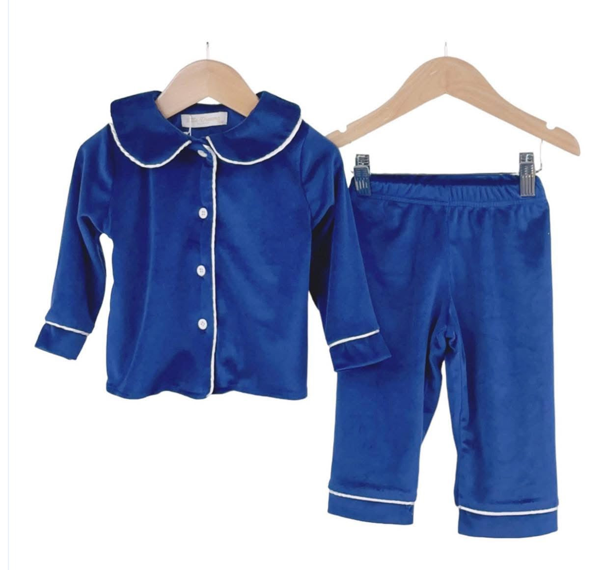 Boys red velvet pyjamas