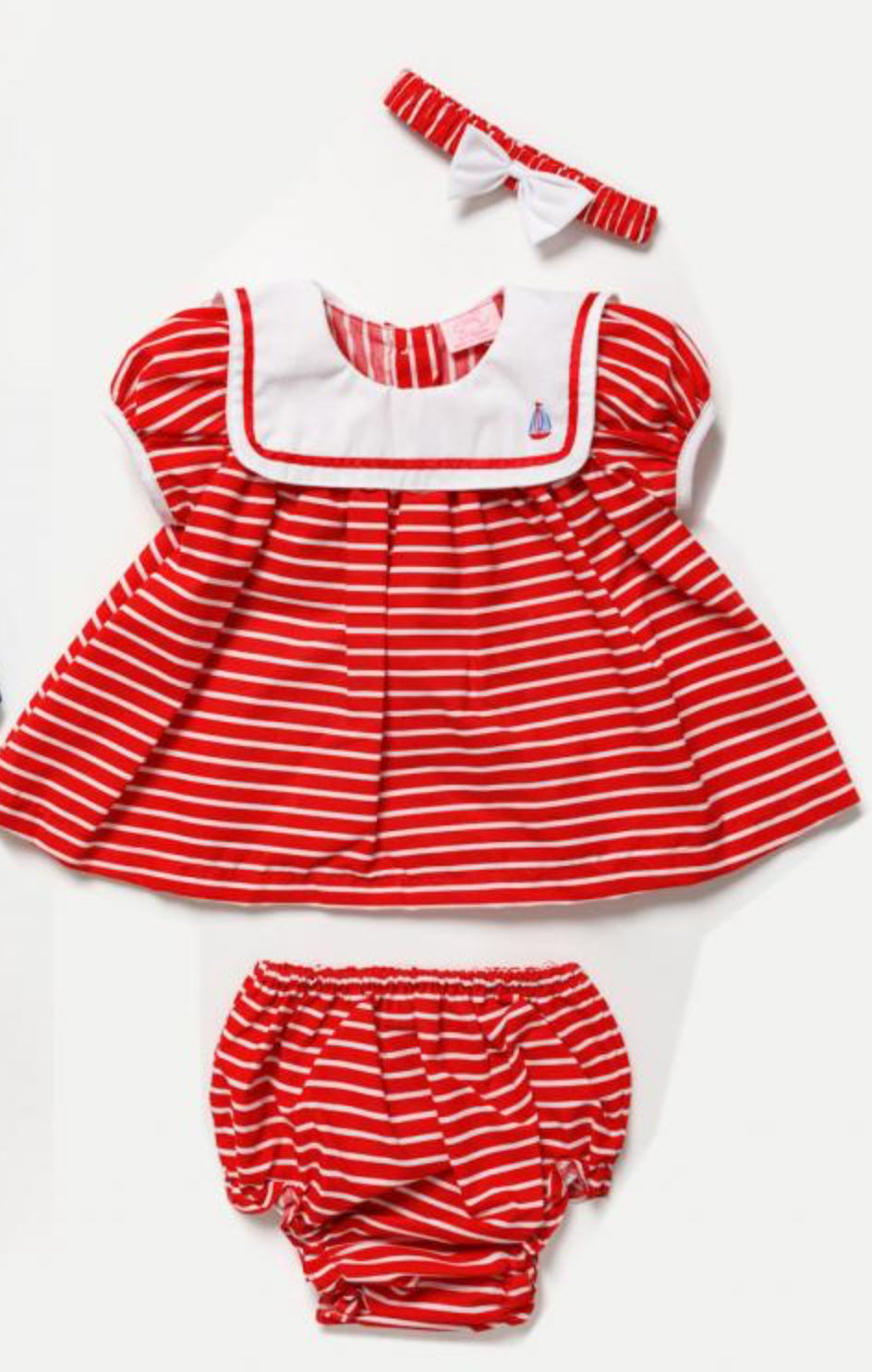 Rockabye baby girls summer dress sets red or navy