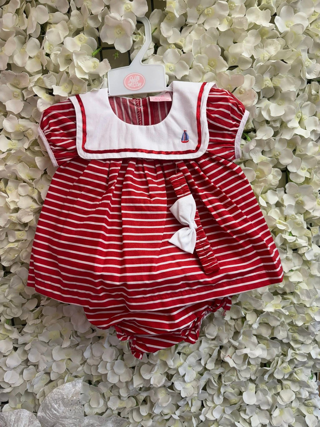 Rockabye baby girls summer dress sets red or navy