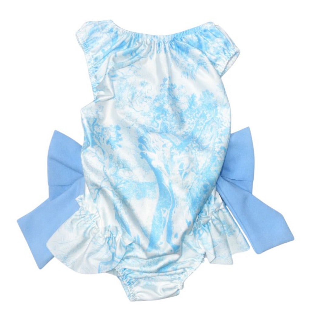 Girls blue animal print swimsuit