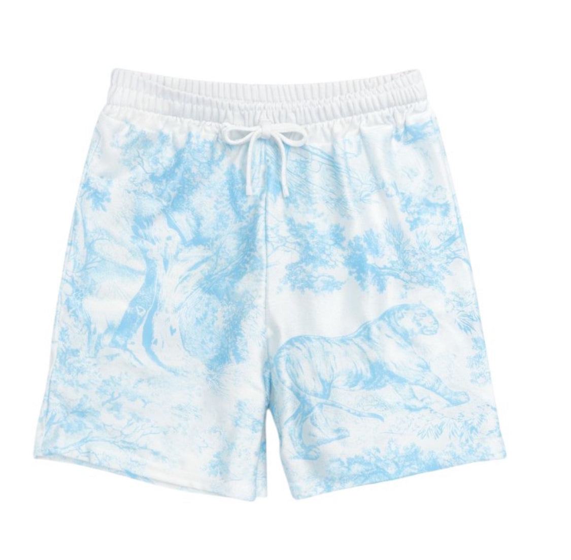 Boys blue animal print swimming shorts