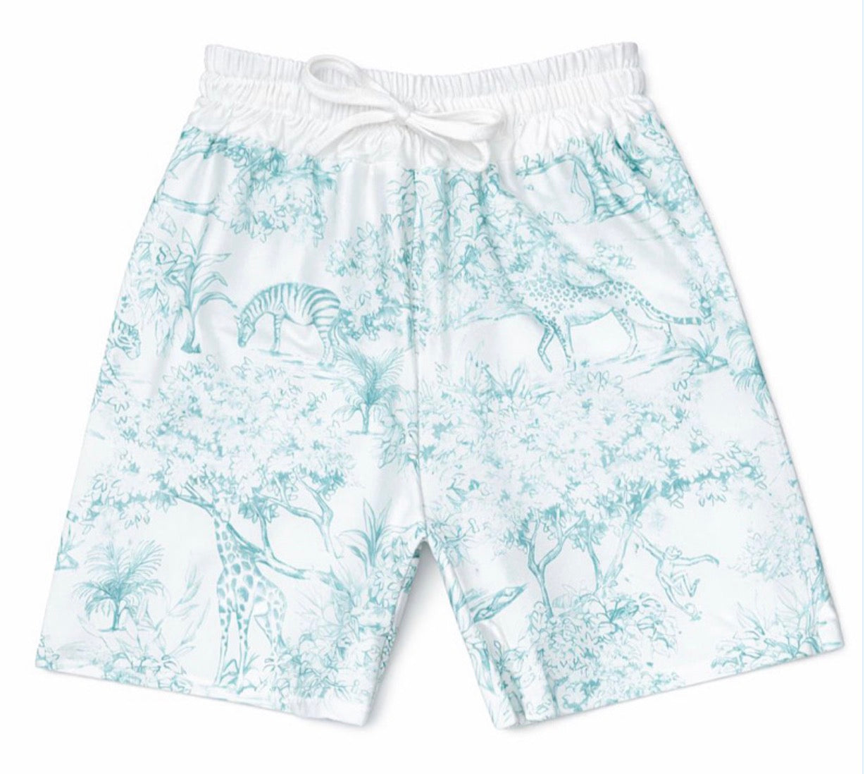 Boys green animal print swimming shorts