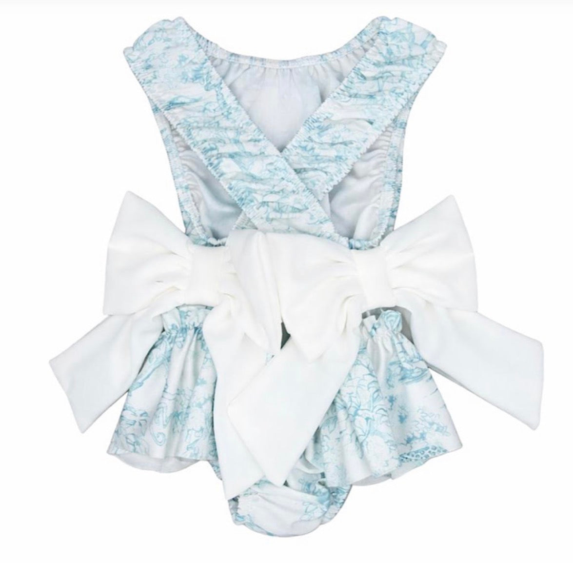 Girls green animal print swimming costume