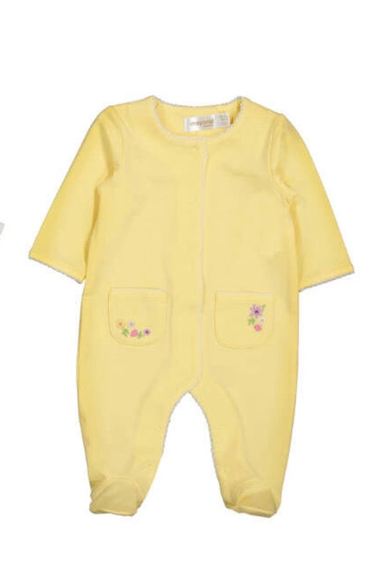 Mayoral baby girls yellow embroidered babygrow 1.708