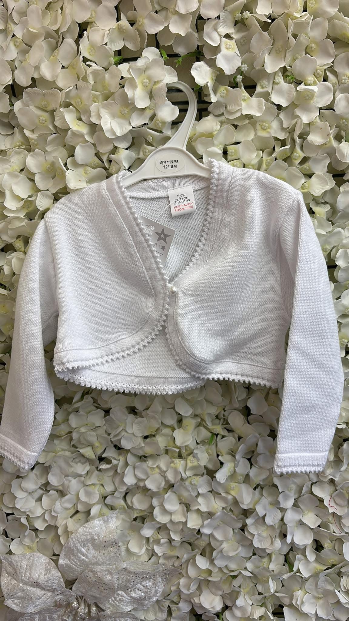 Little Stars white baby girls bolero cardigans