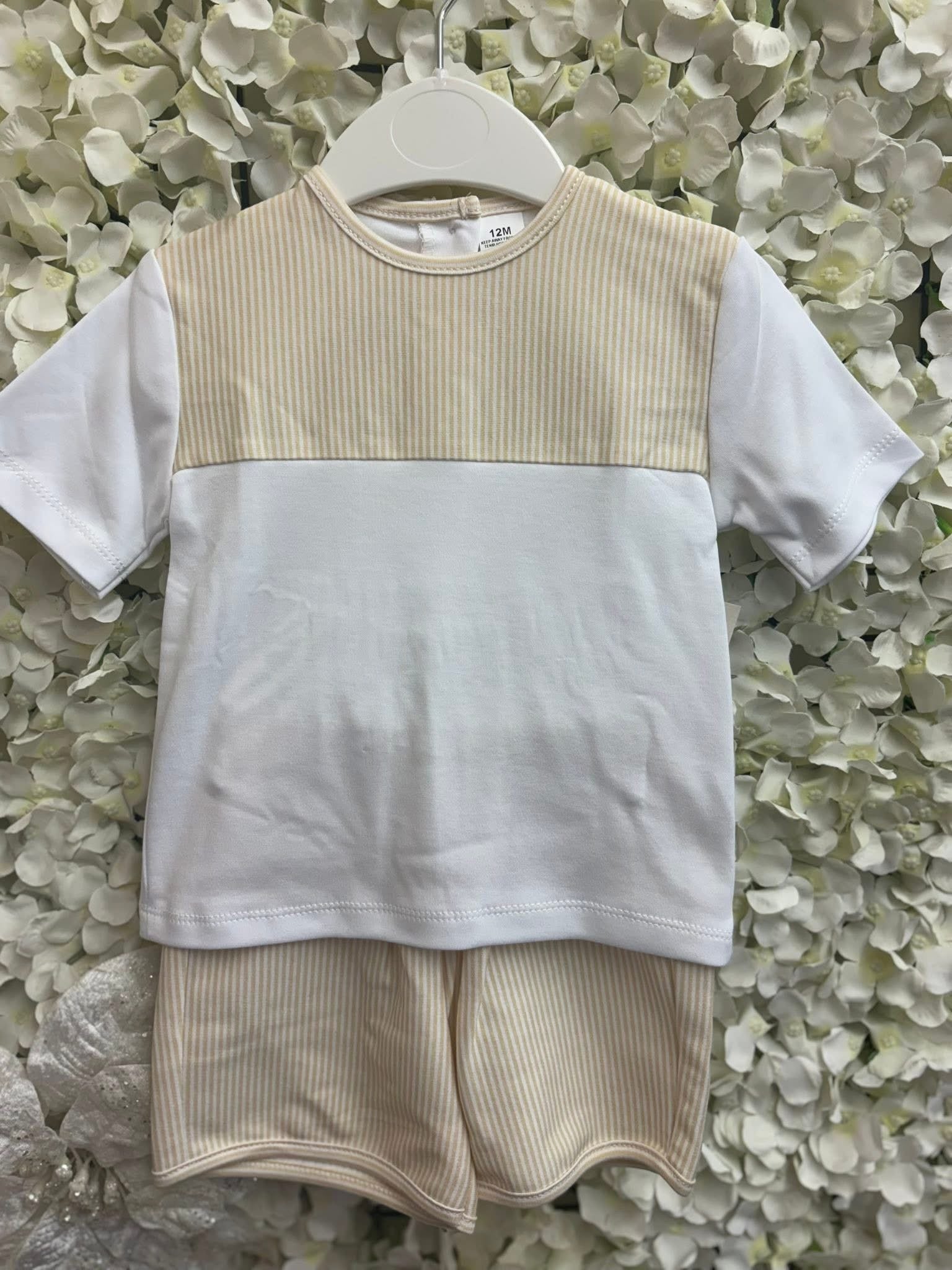 Little stars lemon boys striped shorts set