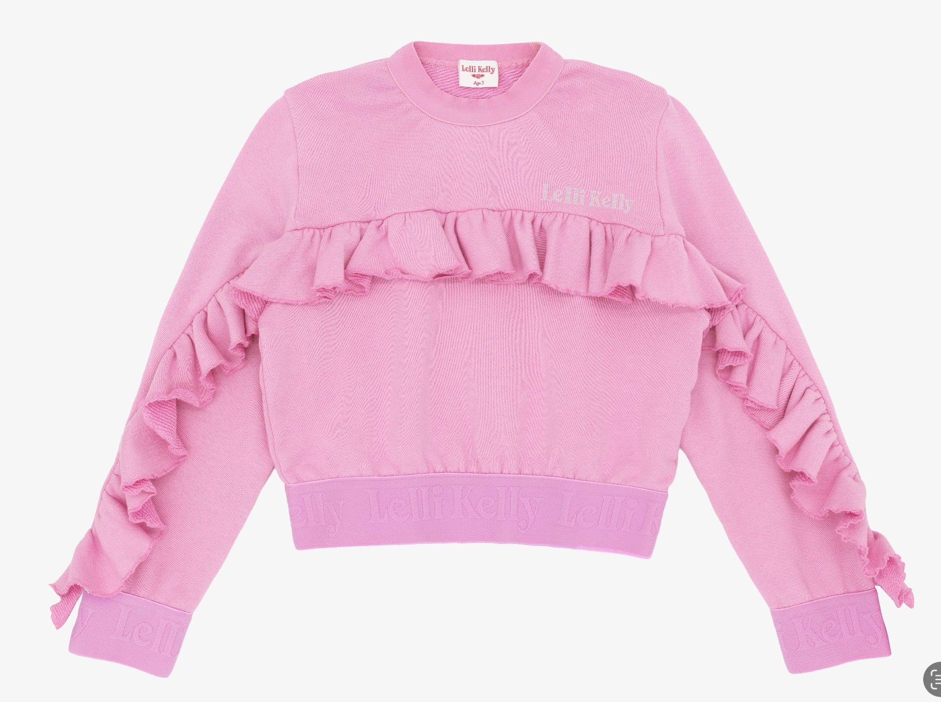 Lelli Kelly girls pink ruffle jumper