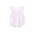 Deolinda baby girls smocked striped  pink romper DBV26508