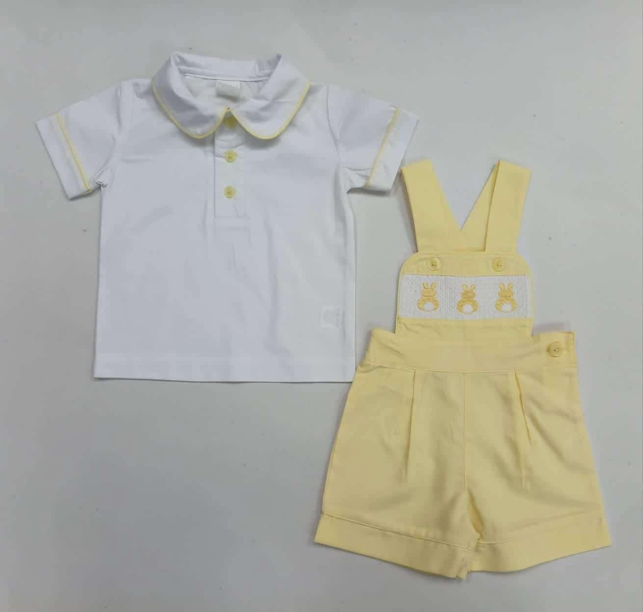 Mabini boys smocked bunny shorts set 18-24m