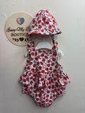 Mayoral baby girls strawberry romper & sunhat