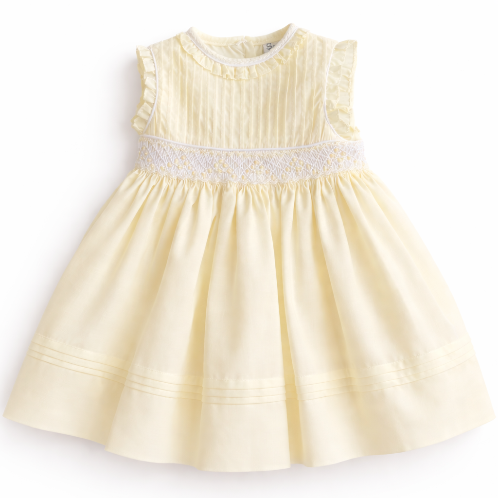 Sarah Louise lemon smocked dress 013819
