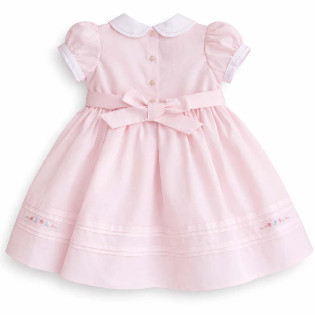 Sarah Louise baby girls pink smocked dress 013829