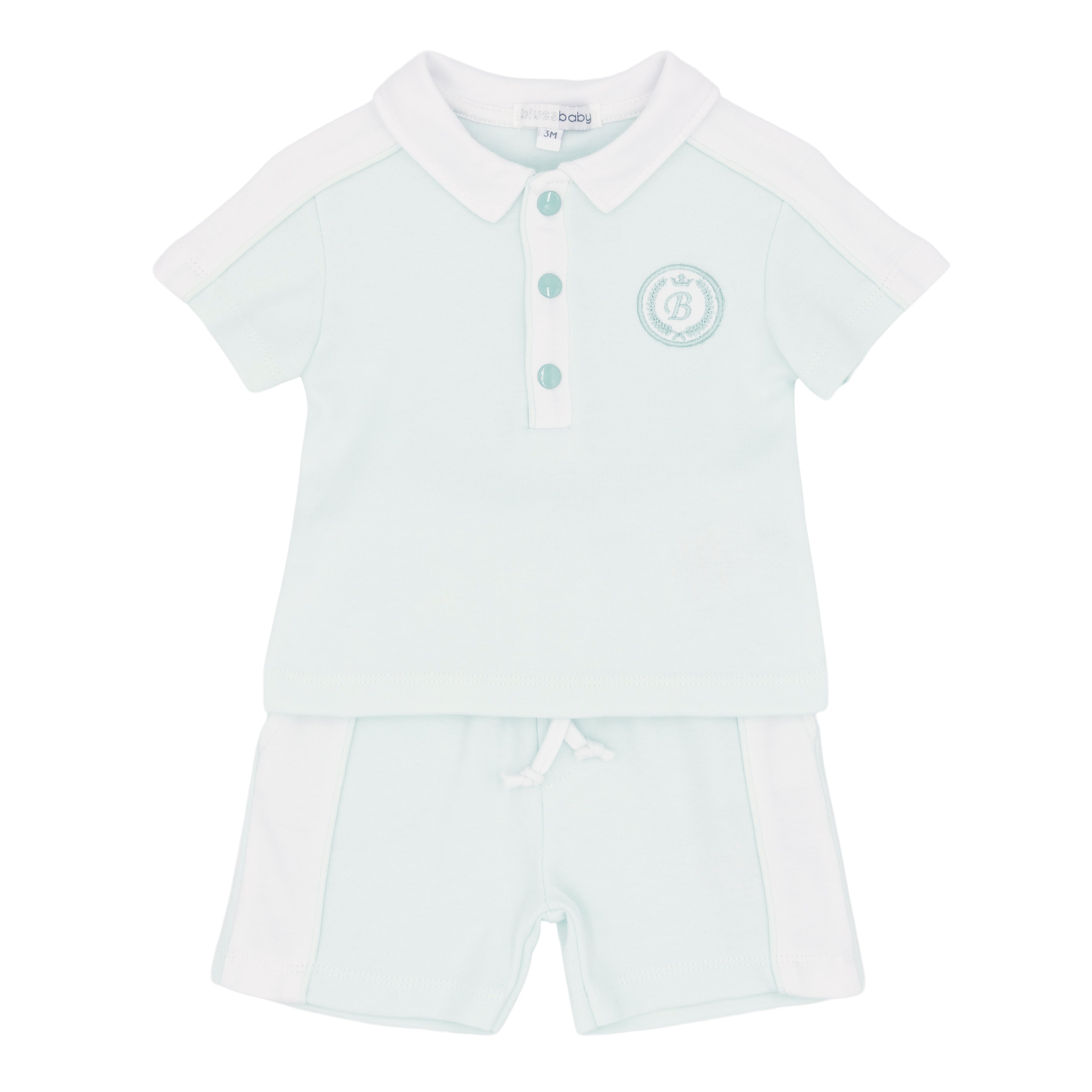 Blues Baby mint green boys shorts set BB3036