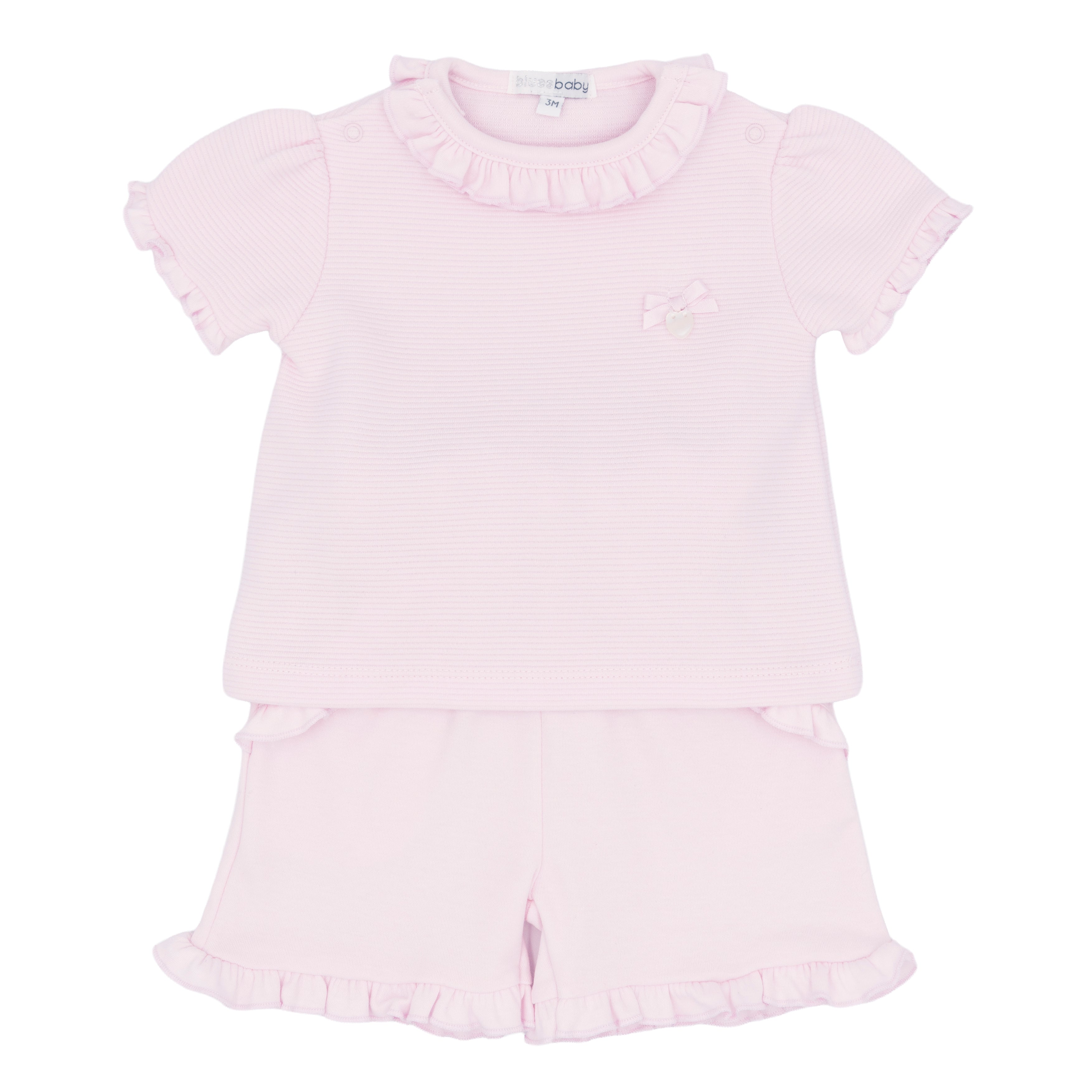 Blues Baby girls pink shorts set BB3054