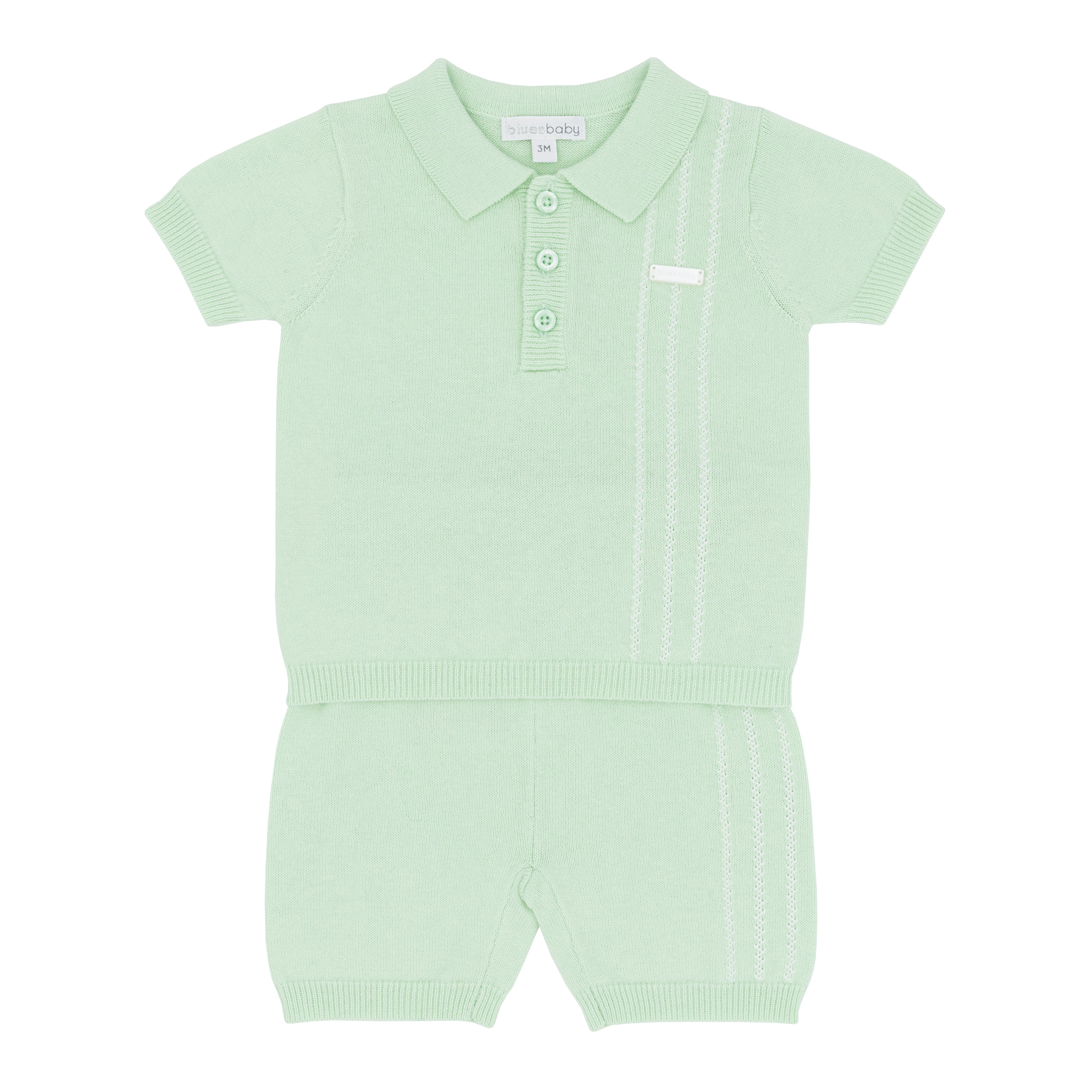 Blues Baby boys green knitted set BB2047