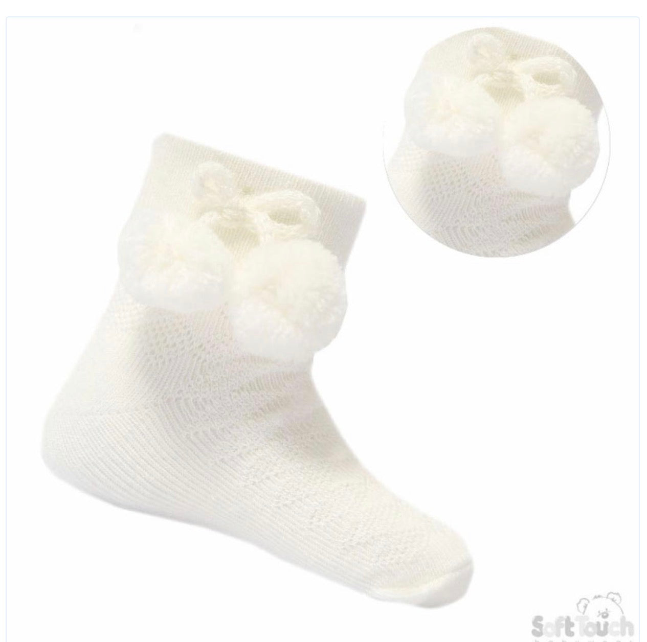 Soft touch  Pom Pom ankle socks