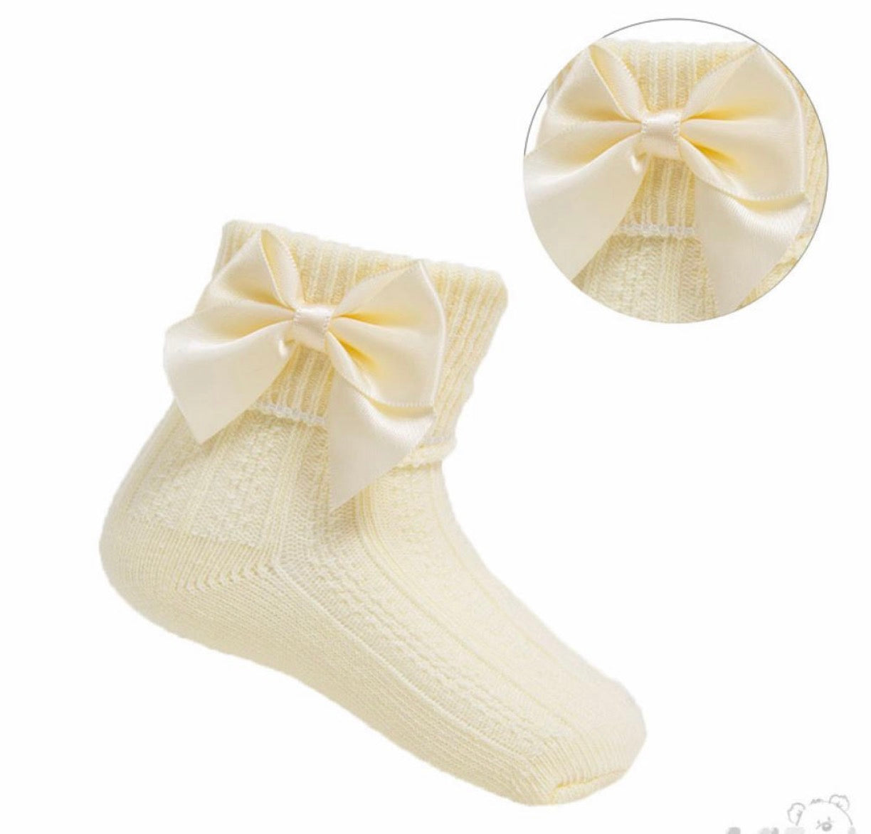 Soft Touch girls lemon bow ankle socks