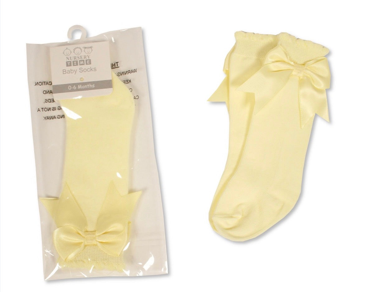 Nursery time baby girls knee high socks pink /beige  /lemon / red / sage green