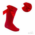Soft touch knee high older girls socks pink / red / white