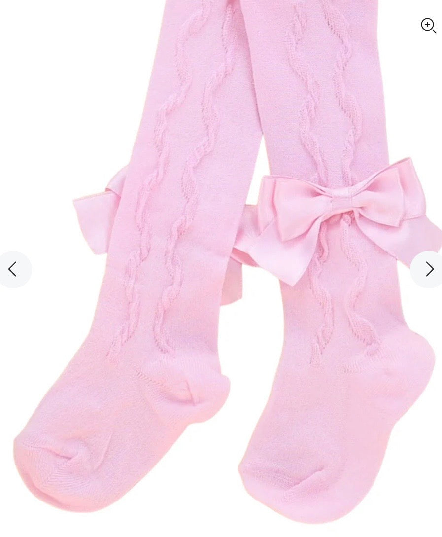 Pex girls pink bow tights 5-7yrs