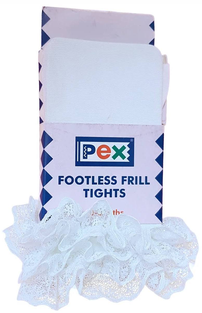 Pex footless frill cream tights