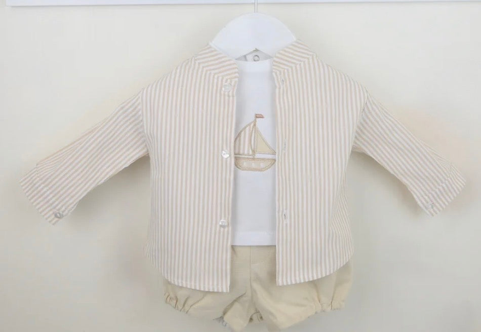 Pex baby boys beige 3 piece set