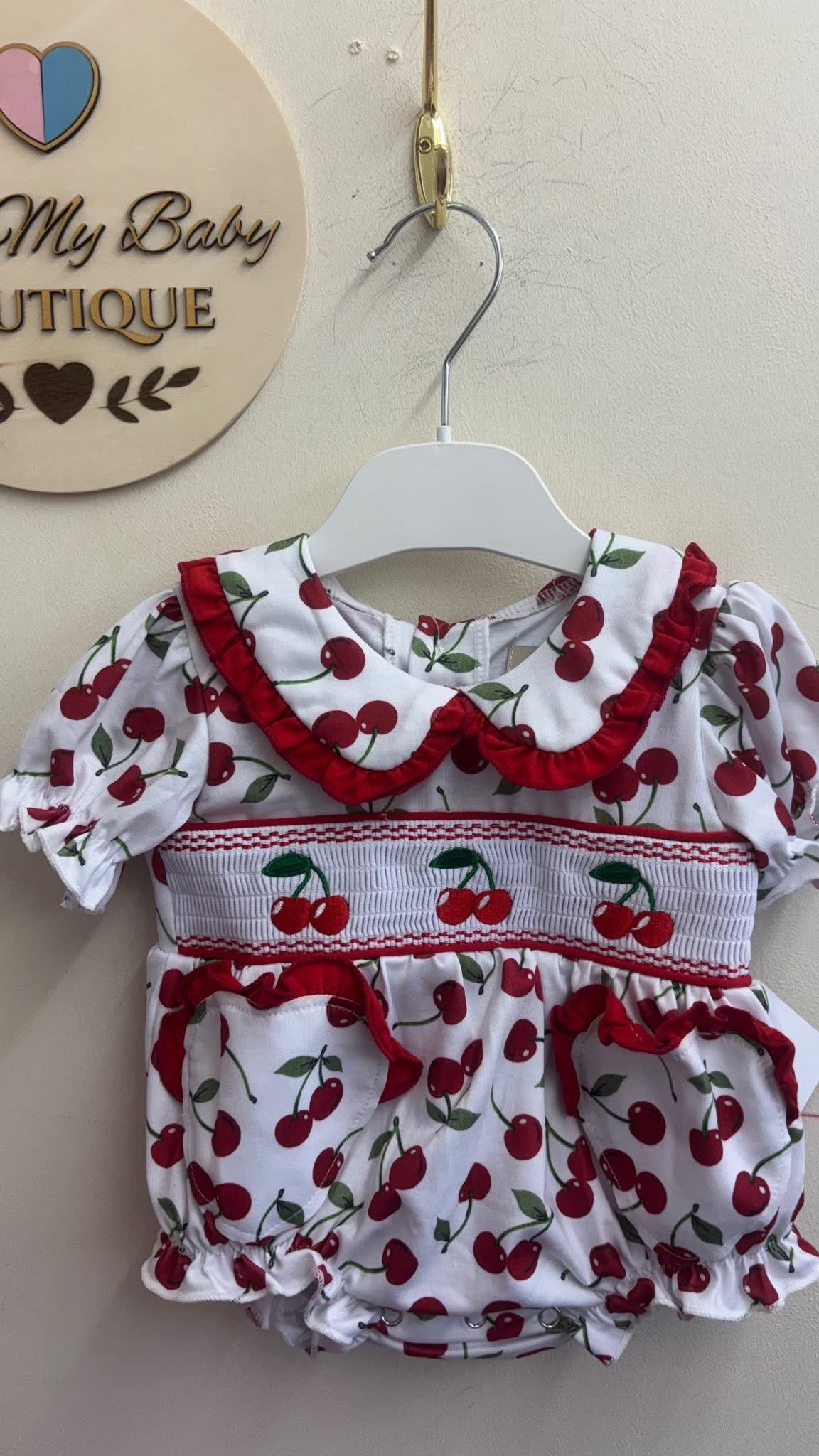 Envy My Baby girls cherry romper