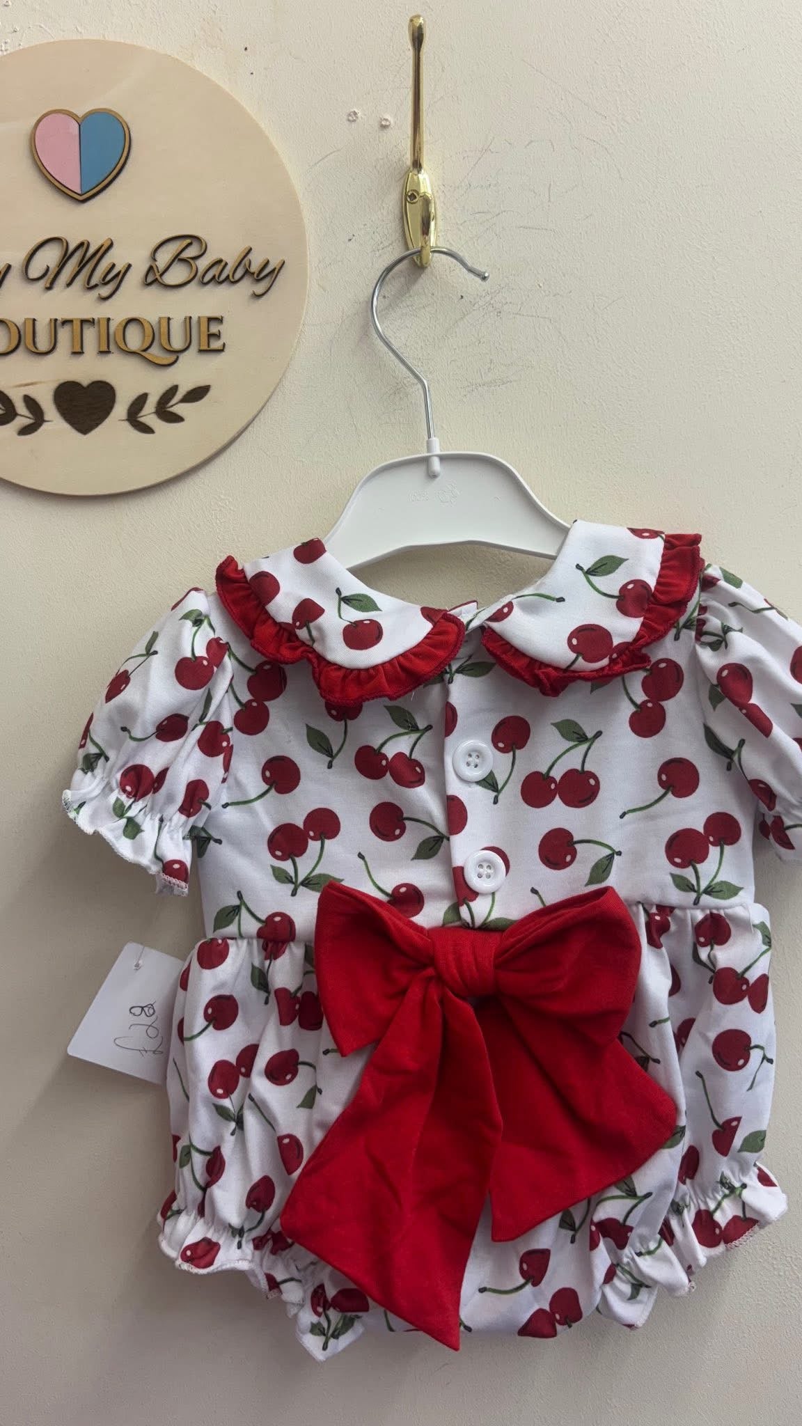 Envy My Baby girls cherry romper