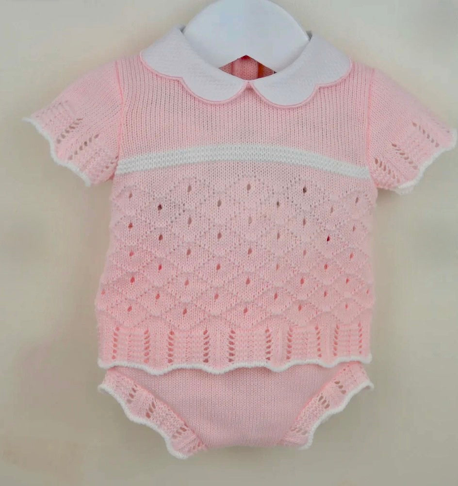 Pex baby girls knitted jam pants set
