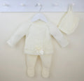 Pex baby girls cream 3 piece knitted set