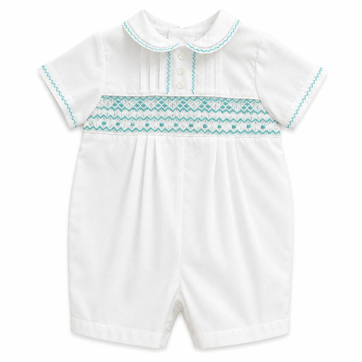 Sarah Louise boys smocked romper C6000